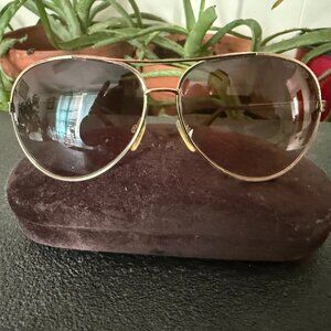 Classic Aviator Gold Rimmed Tom Ford "Charles" TF35 Sunglasses w/ Gray Lenses